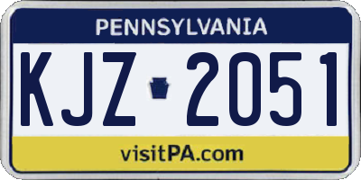 PA license plate KJZ2051