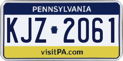 PA license plate KJZ2061