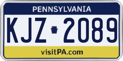 PA license plate KJZ2089