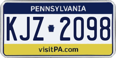 PA license plate KJZ2098