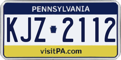 PA license plate KJZ2112