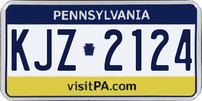 PA license plate KJZ2124