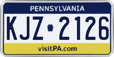 PA license plate KJZ2126
