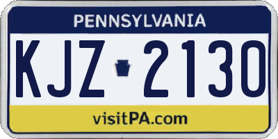 PA license plate KJZ2130