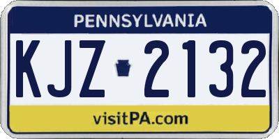 PA license plate KJZ2132