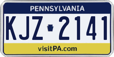 PA license plate KJZ2141