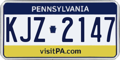 PA license plate KJZ2147