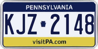 PA license plate KJZ2148