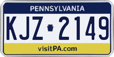 PA license plate KJZ2149