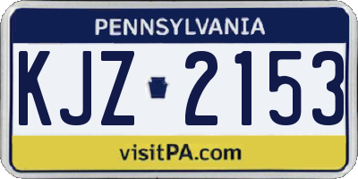 PA license plate KJZ2153