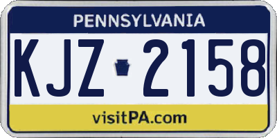PA license plate KJZ2158