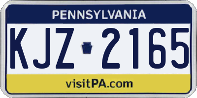 PA license plate KJZ2165