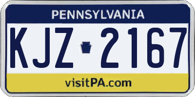 PA license plate KJZ2167