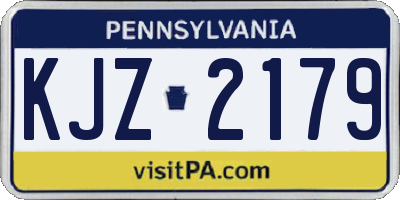 PA license plate KJZ2179