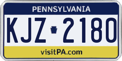 PA license plate KJZ2180