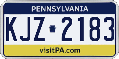 PA license plate KJZ2183