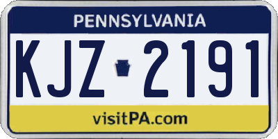 PA license plate KJZ2191
