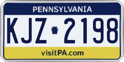 PA license plate KJZ2198