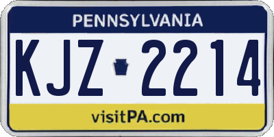 PA license plate KJZ2214