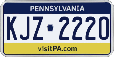 PA license plate KJZ2220
