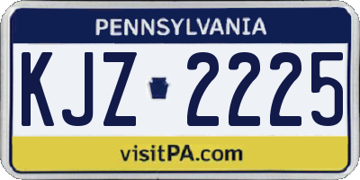 PA license plate KJZ2225