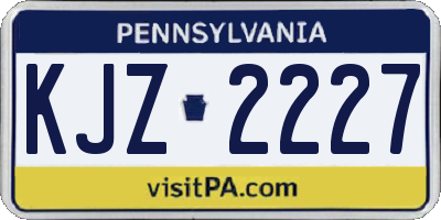 PA license plate KJZ2227