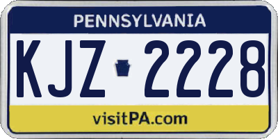 PA license plate KJZ2228