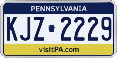 PA license plate KJZ2229