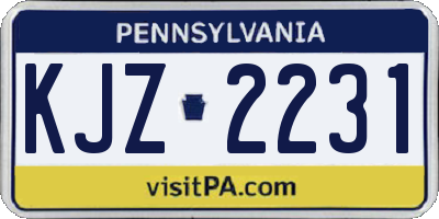 PA license plate KJZ2231