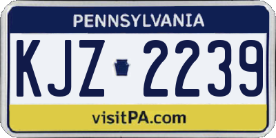 PA license plate KJZ2239