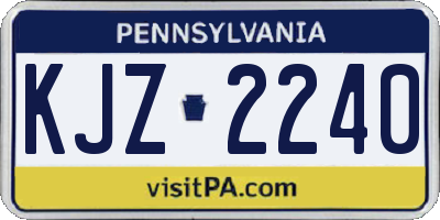 PA license plate KJZ2240