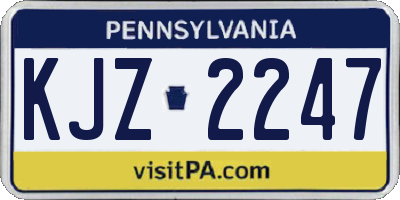 PA license plate KJZ2247