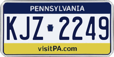 PA license plate KJZ2249