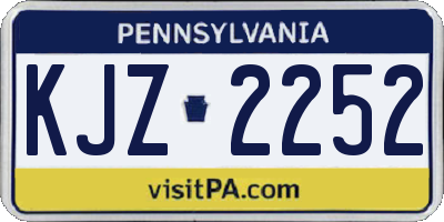 PA license plate KJZ2252