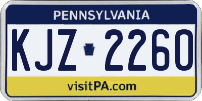 PA license plate KJZ2260