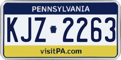 PA license plate KJZ2263