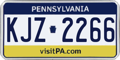 PA license plate KJZ2266