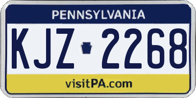 PA license plate KJZ2268