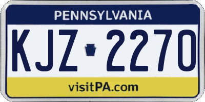 PA license plate KJZ2270