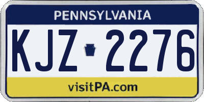 PA license plate KJZ2276