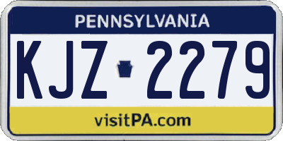 PA license plate KJZ2279