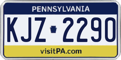 PA license plate KJZ2290