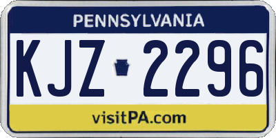 PA license plate KJZ2296
