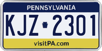 PA license plate KJZ2301