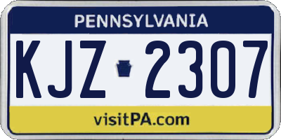 PA license plate KJZ2307