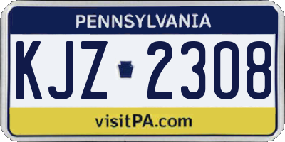 PA license plate KJZ2308