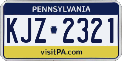 PA license plate KJZ2321