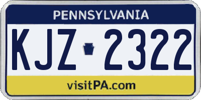 PA license plate KJZ2322