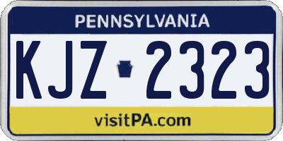 PA license plate KJZ2323