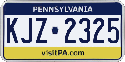 PA license plate KJZ2325